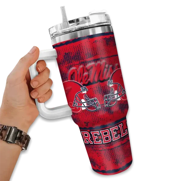 custom ole miss rebels honey streaks red curved tumbler fashion forward.webp