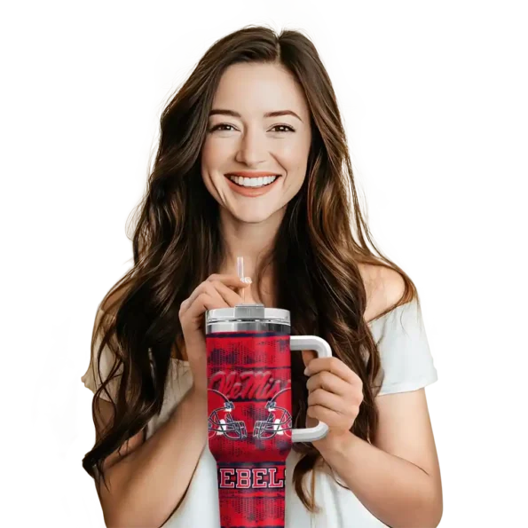 custom ole miss rebels honey streaks red curved tumbler premium grade.webp