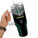 custom oregon ducks arrow armor green black curved tumbler best selling.webp
