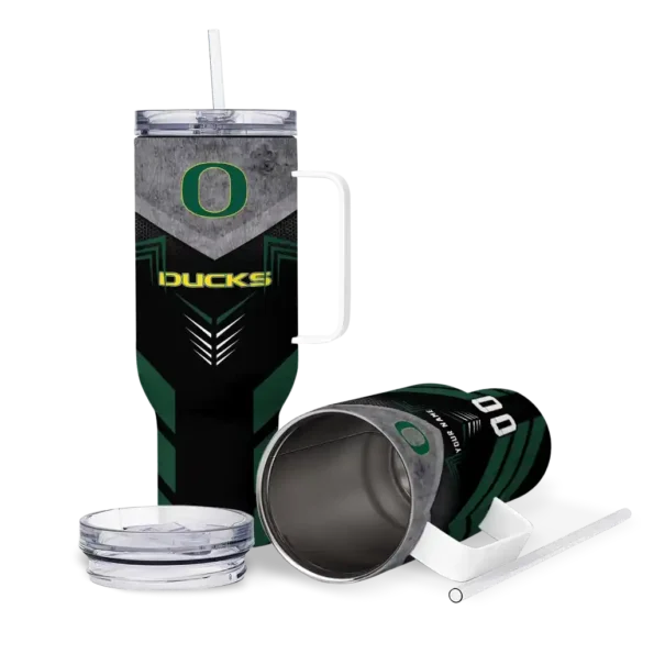 custom oregon ducks arrow armor green black curved tumbler high quality.webp