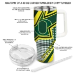 custom oregon ducks arrow burst green curved tumbler best selling.webp