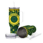 custom oregon ducks bullseye drips green curved tumbler best selling.webp