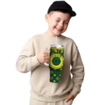 custom oregon ducks bullseye drips green curved tumbler best selling.webp