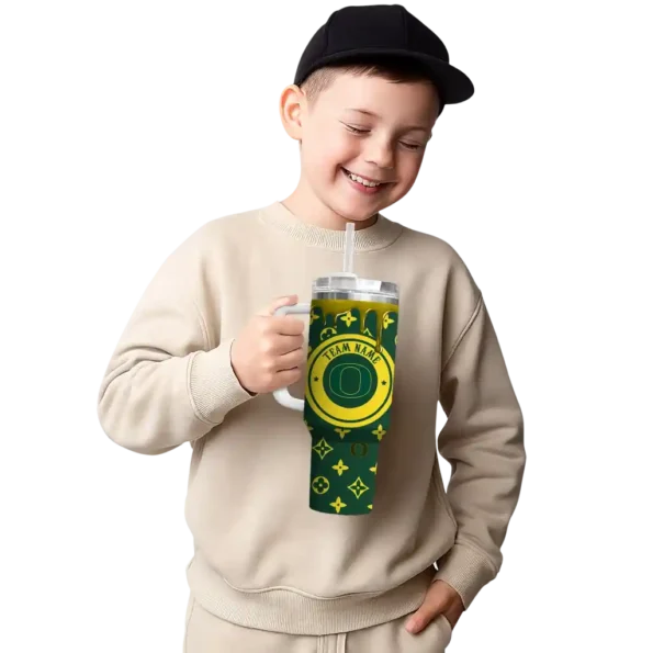custom oregon ducks bullseye drips green curved tumbler latest model.webp