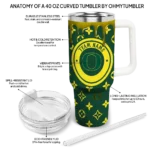 custom oregon ducks bullseye drips green curved tumbler best selling.webp