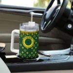 custom oregon ducks bullseye drips green curved tumbler best selling.webp