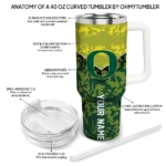 custom oregon ducks chevron stripe green curved tumbler best selling.webp