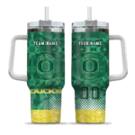 custom oregon ducks geometric prism green curved tumbler best selling.webp