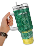 custom oregon ducks geometric prism green curved tumbler best selling.webp