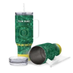 custom oregon ducks geometric prism green curved tumbler best selling.webp