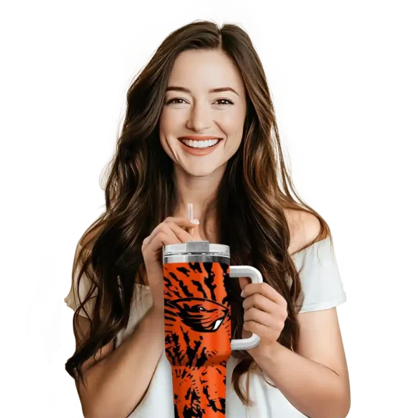 custom oregon state beavers burst swirl orange curved tumbler premium grade.webp