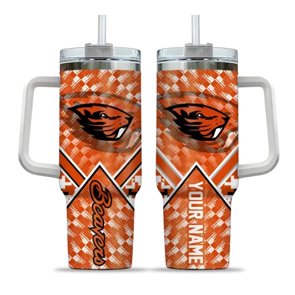 custom oregon state beavers chevron angle orange curved tumbler best selling.webp