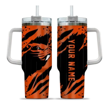 custom oregon state beavers claw cut orange black curved tumbler best selling.webp