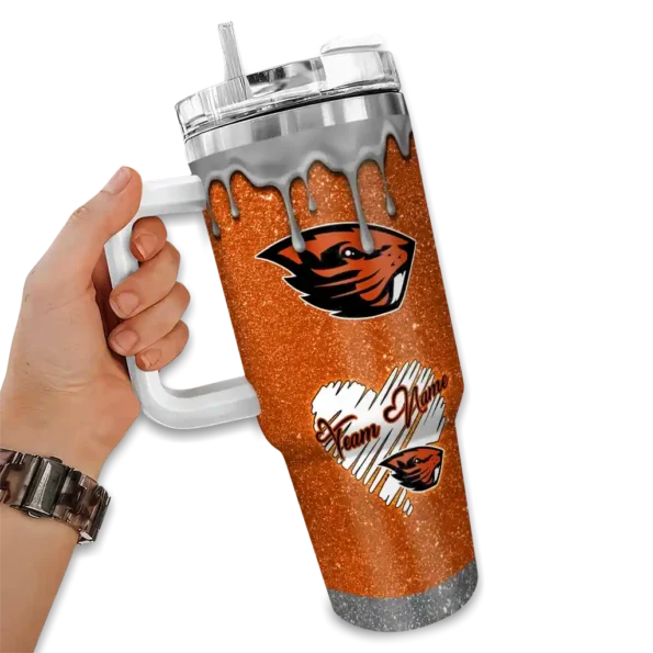 custom oregon state beavers heart helmet motif orange curved tumbler fashion forward.webp