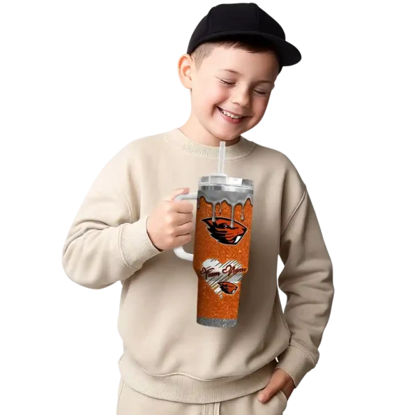 custom oregon state beavers heart helmet motif orange curved tumbler latest model.webp