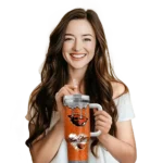 custom oregon state beavers heart helmet motif orange curved tumbler best selling.webp