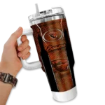 custom oregon state beavers hexagon armor orange curved tumbler best selling.webp