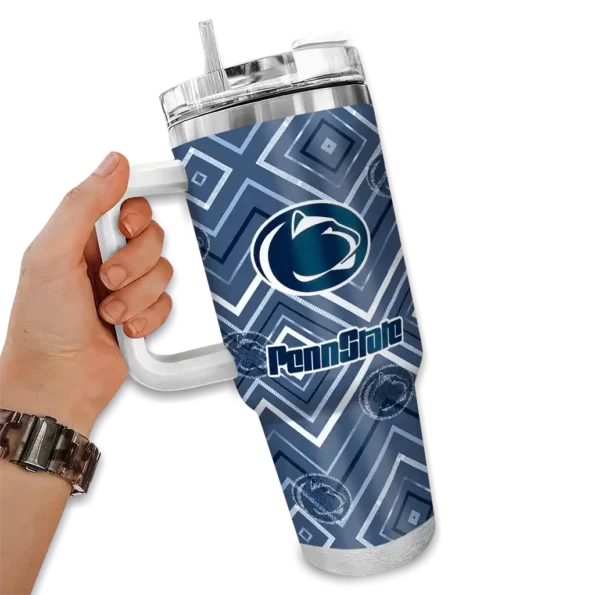 custom penn state nittany lions bold diamonds blue curved tumbler fashion forward.webp