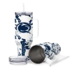 custom penn state nittany lions camo mashup blue white curved tumbler best selling.webp