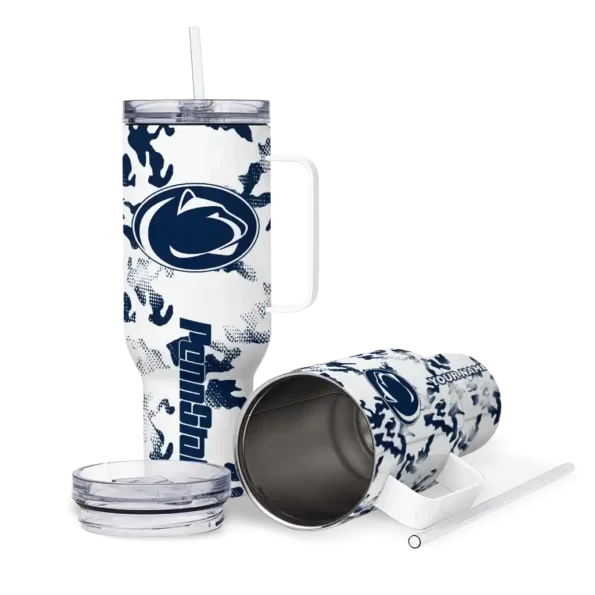 custom penn state nittany lions camo mashup blue white curved tumbler high quality.webp