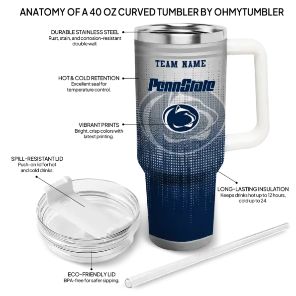 custom penn state nittany lions gradient dots blue curved tumbler new arrival.webp