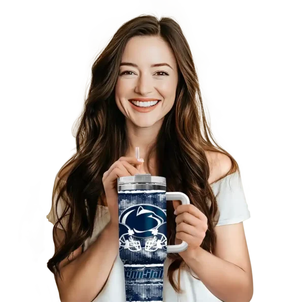 custom penn state nittany lions honey streaks blue curved tumbler premium grade.webp