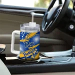 custom pittsburgh panthers abstract paths royal blue curved tumbler best selling.webp