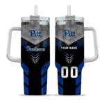 custom pittsburgh panthers arrow armor royal blue black curved tumbler best selling.webp