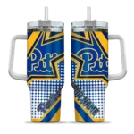 custom pittsburgh panthers arrow burst royal blue curved tumbler best selling.webp