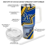 custom pittsburgh panthers arrow burst royal blue curved tumbler best selling.webp