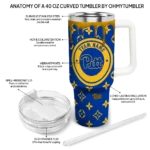 custom pittsburgh panthers bullseye drips royal blue curved tumbler best selling.webp