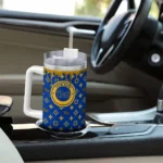 custom pittsburgh panthers bullseye drips royal blue curved tumbler best selling.webp