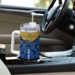 custom pittsburgh panthers chevron stripe royal blue curved tumbler best selling.webp