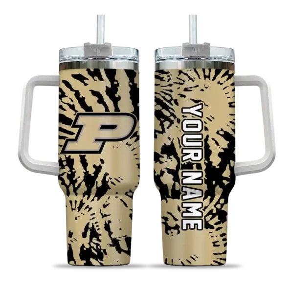 custom purdue boilermakers burst swirl gold curved tumbler best selling.webp