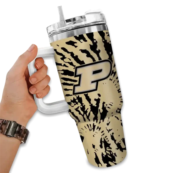 custom purdue boilermakers burst swirl gold curved tumbler fashion forward.webp