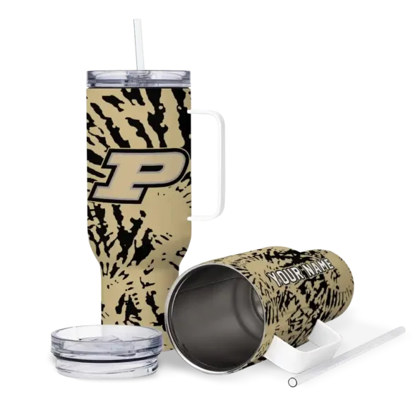 custom purdue boilermakers burst swirl gold curved tumbler high quality.webp