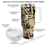 custom purdue boilermakers burst swirl gold curved tumbler best selling.webp