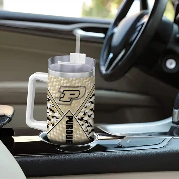 custom purdue boilermakers chevron angle gold curved tumbler trendy.webp