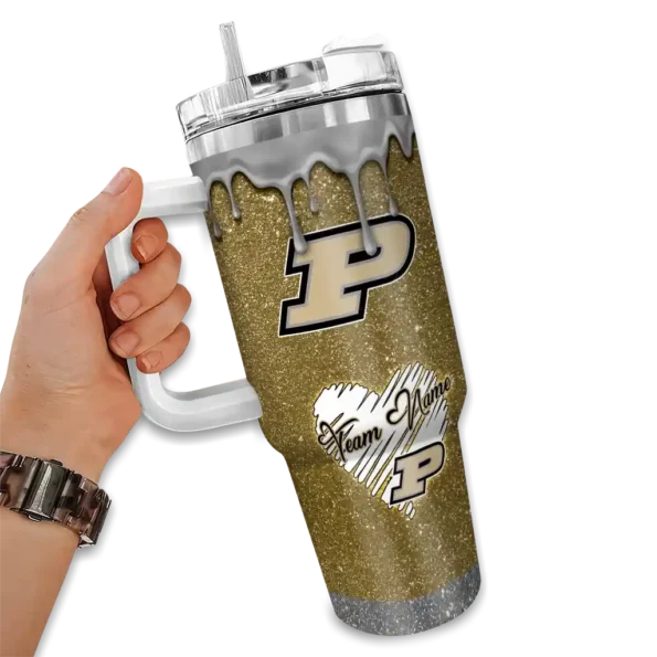 custom purdue boilermakers heart helmet motif gold curved tumbler fashion forward.webp