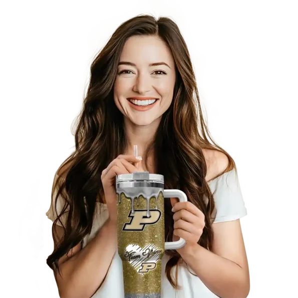 custom purdue boilermakers heart helmet motif gold curved tumbler premium grade.webp
