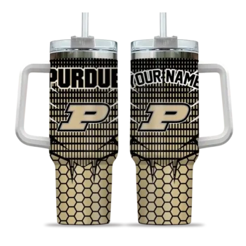 custom purdue boilermakers hex texture gold curved tumbler best selling.webp