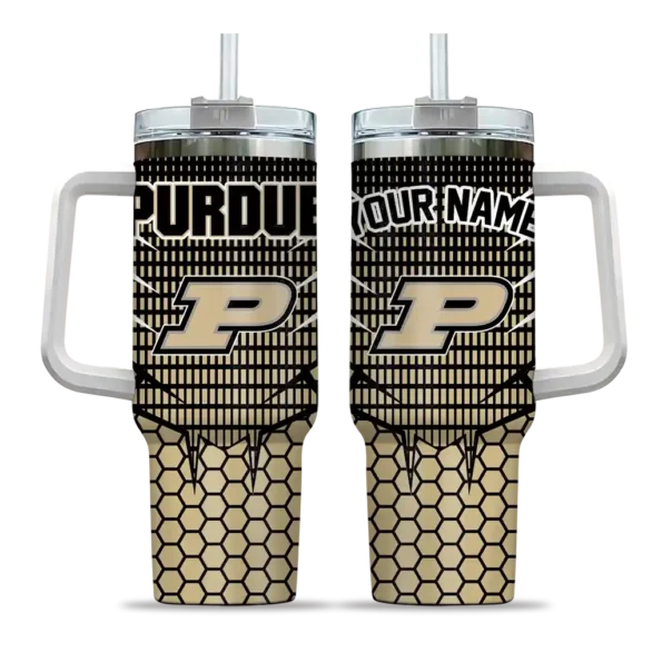 custom purdue boilermakers hex texture gold curved tumbler best selling.webp