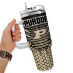 custom purdue boilermakers hex texture gold curved tumbler best selling.webp