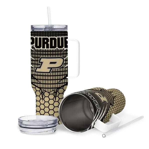 custom purdue boilermakers hex texture gold curved tumbler high quality.webp