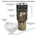 custom purdue boilermakers hex texture gold curved tumbler best selling.webp