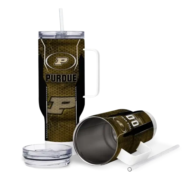 custom purdue boilermakers hexagon armor gold curved tumbler high quality.webp