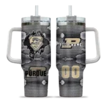 custom purdue boilermakers superman shield gold gray curved tumbler best selling.webp