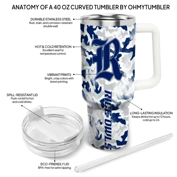 custom rice owls camo mashup navy blue white curved tumbler new arrival.webp