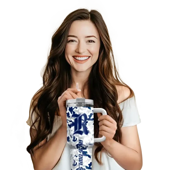 custom rice owls camo mashup navy blue white curved tumbler premium grade.webp