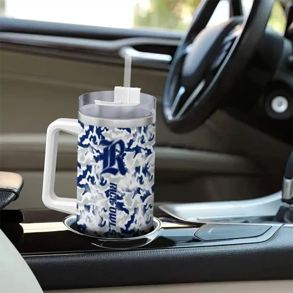 custom rice owls camo mashup navy blue white curved tumbler trendy.webp